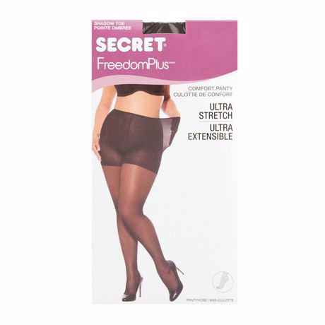 Secret Secret Freedom Plus Shadow Toe Pantyhose Black 1xl