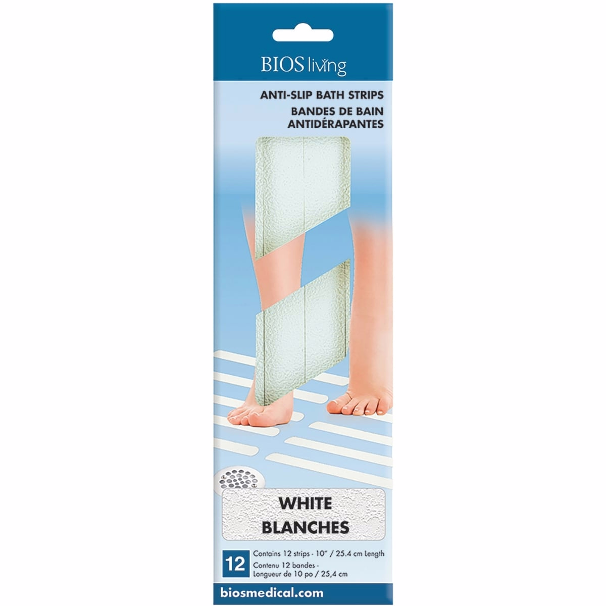 Self-Adhesive Anti-Slip Strips - White