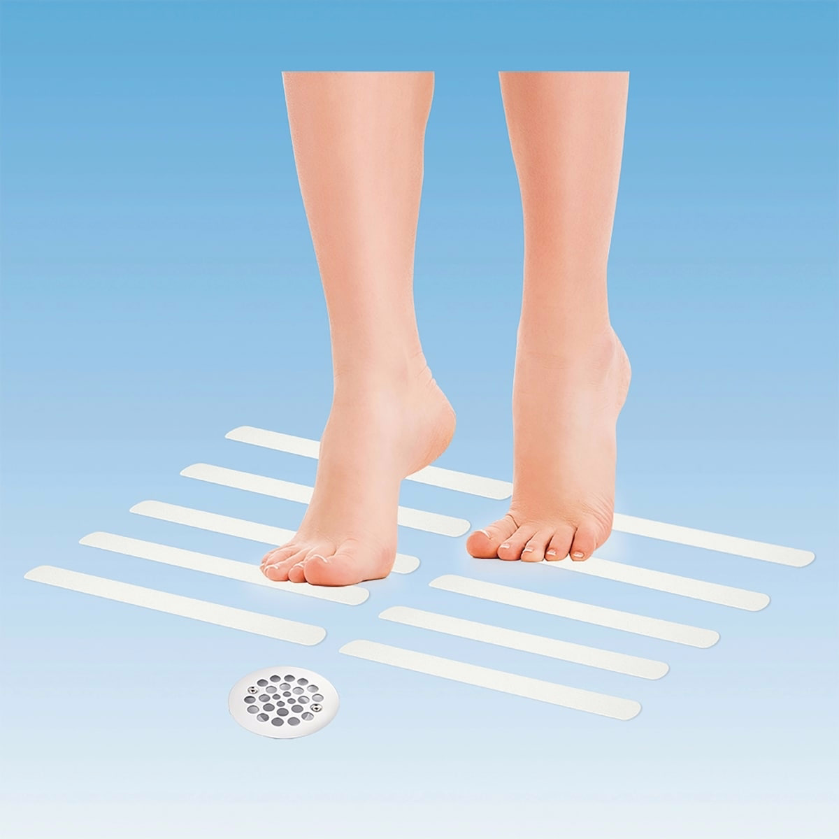Self-Adhesive Anti-Slip Strips - White