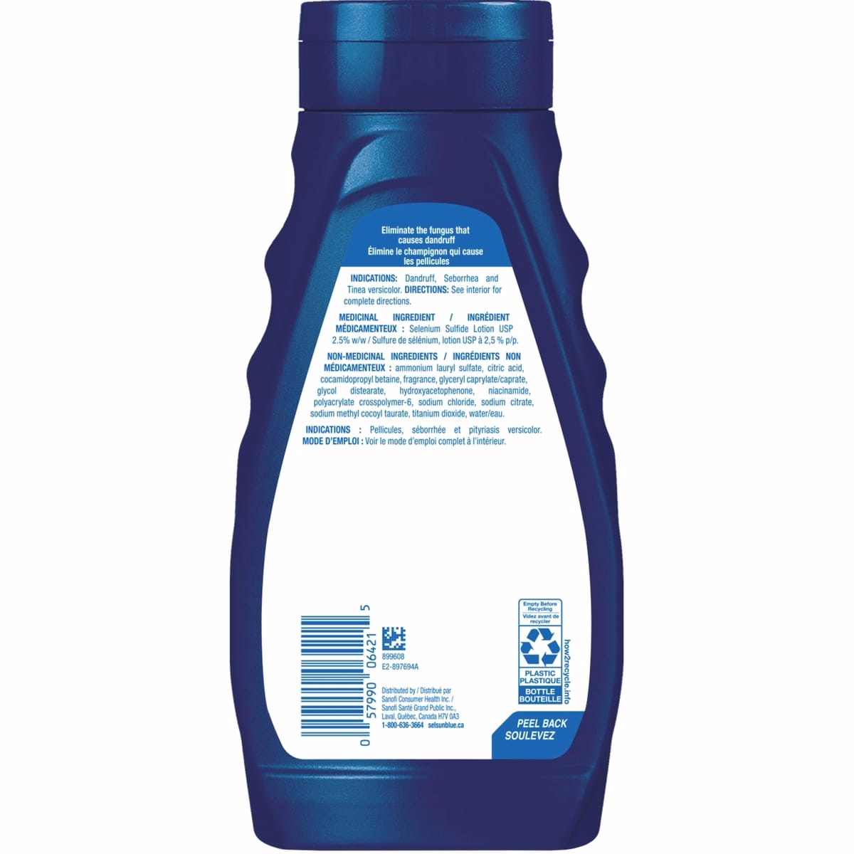 Selsun 抗フケシャンプー、250mL、2.5% の高濃度セレン化物とプロビタミンB5を含むフケ治療用