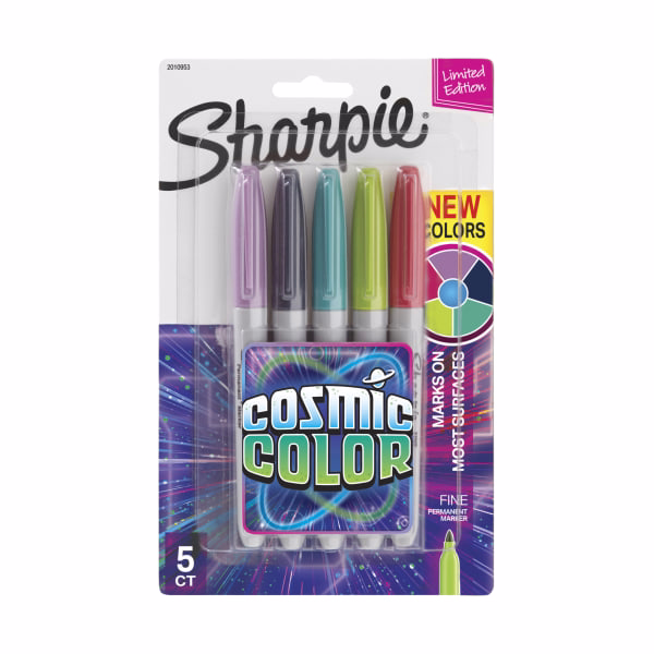 Sharpie Mystic Gems Permanent Markers  Fine Point  Gray Barrels  Assorted Ink Colors