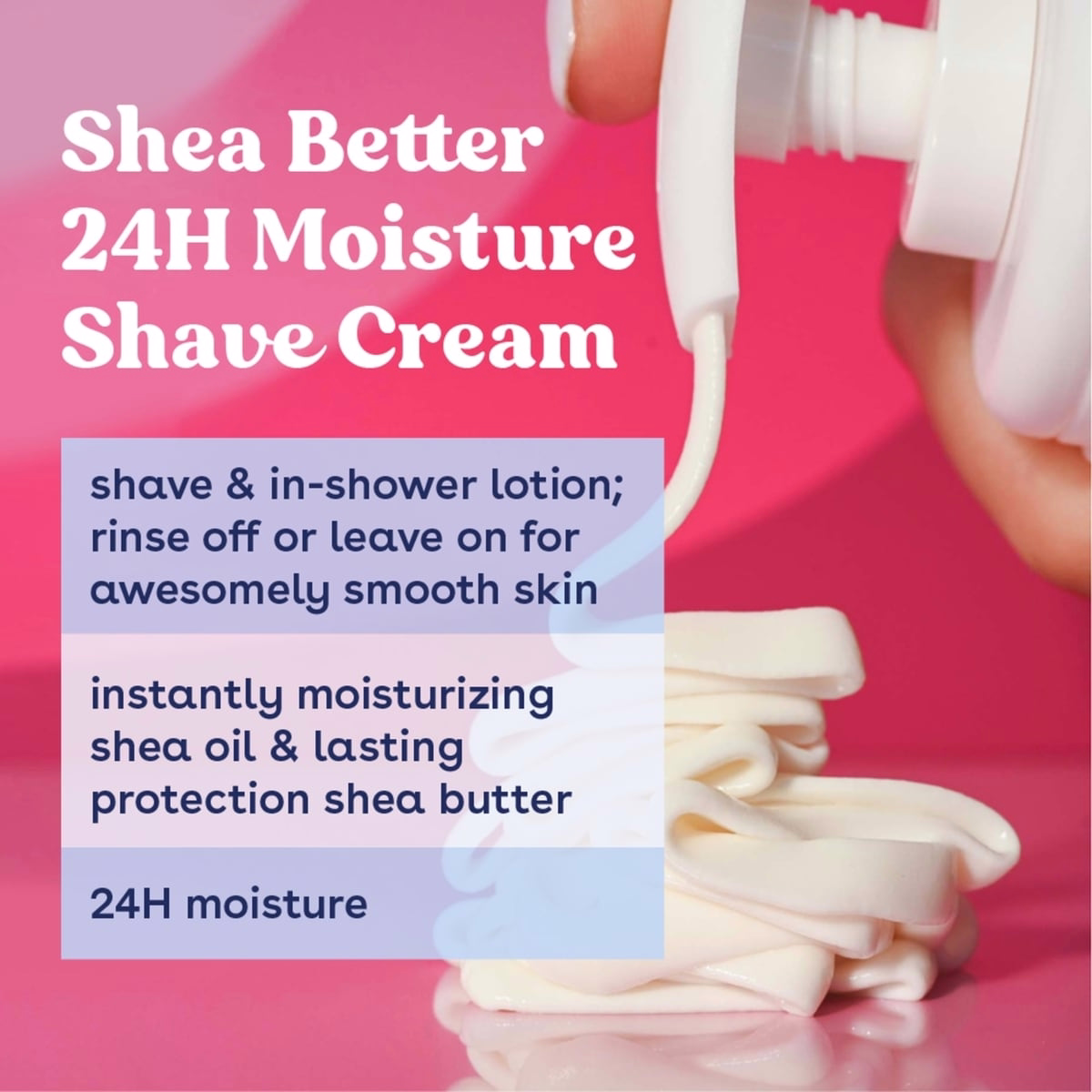 Shea Better Moisturizing Shaving Cream for Women, Pomegranate Raspberry, 24HR Hydration
