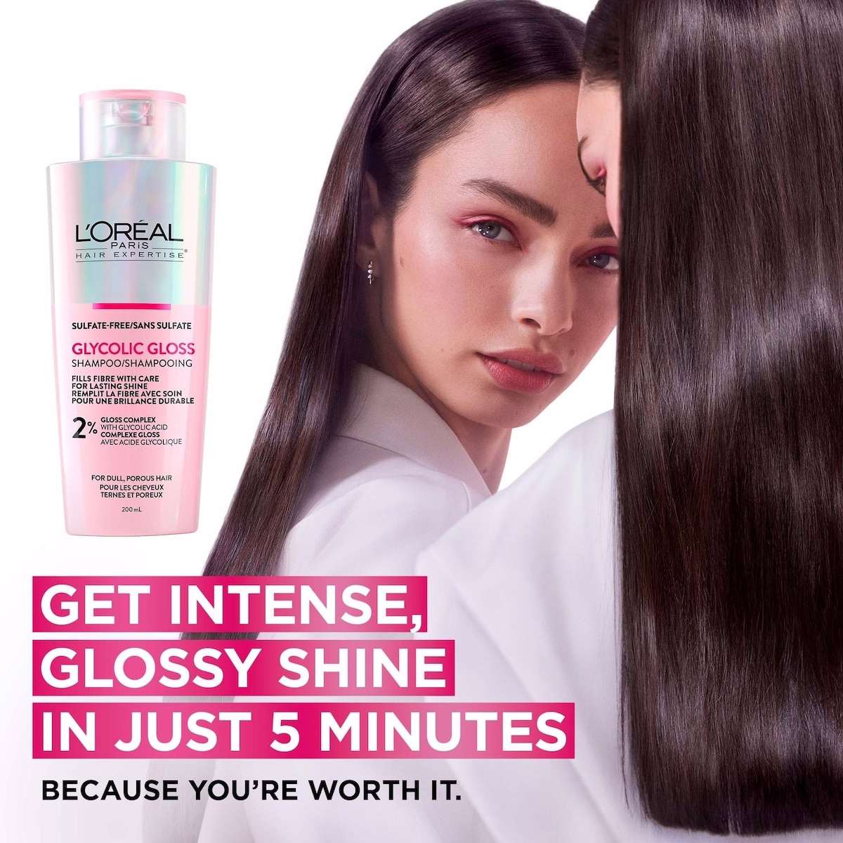 Shine Shampoo, Glycolic Gloss, Sulfate-free