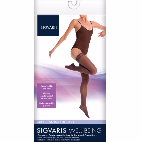 Sigvaris 120n Sheer Fashion 15-20mmhg Women B Charcoal - 120NB12