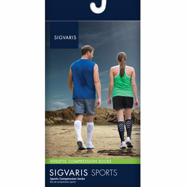 Sigvaris 401c Athletic Recovery Sock 15-20mmhg U Medium White - 401CM00