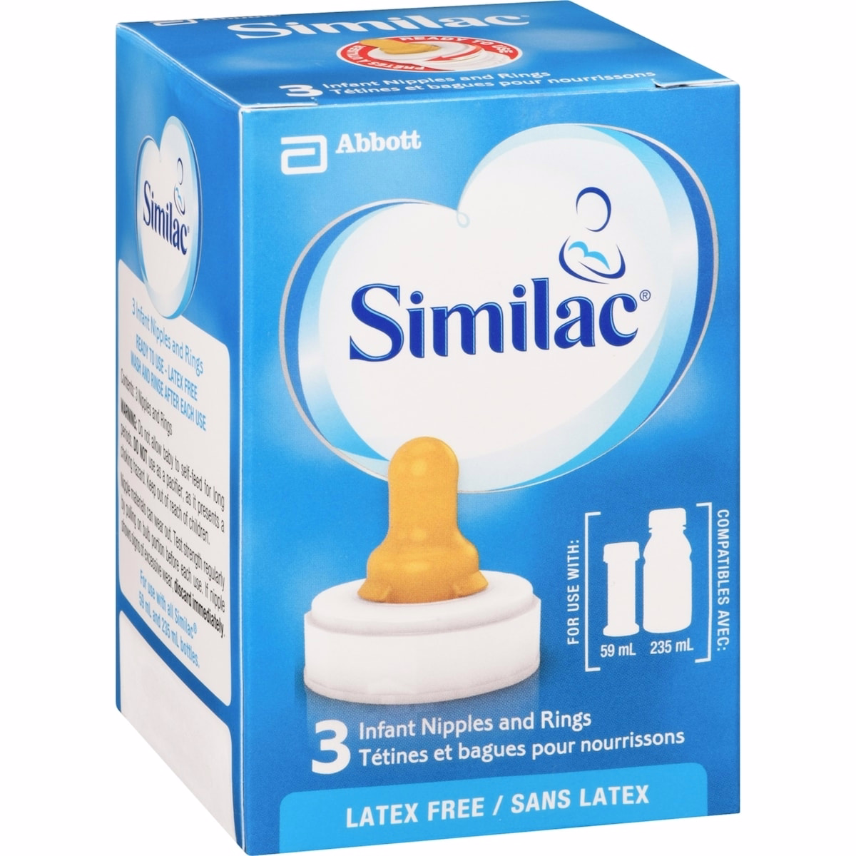 Similac® 嬰兒 標準流量 奶嘴與環，3件裝