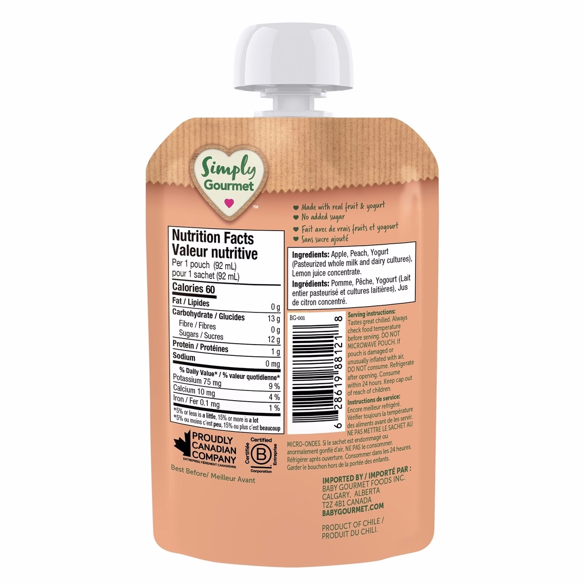 Simply Gourmet Apple Peach & Yogurt Smoothie