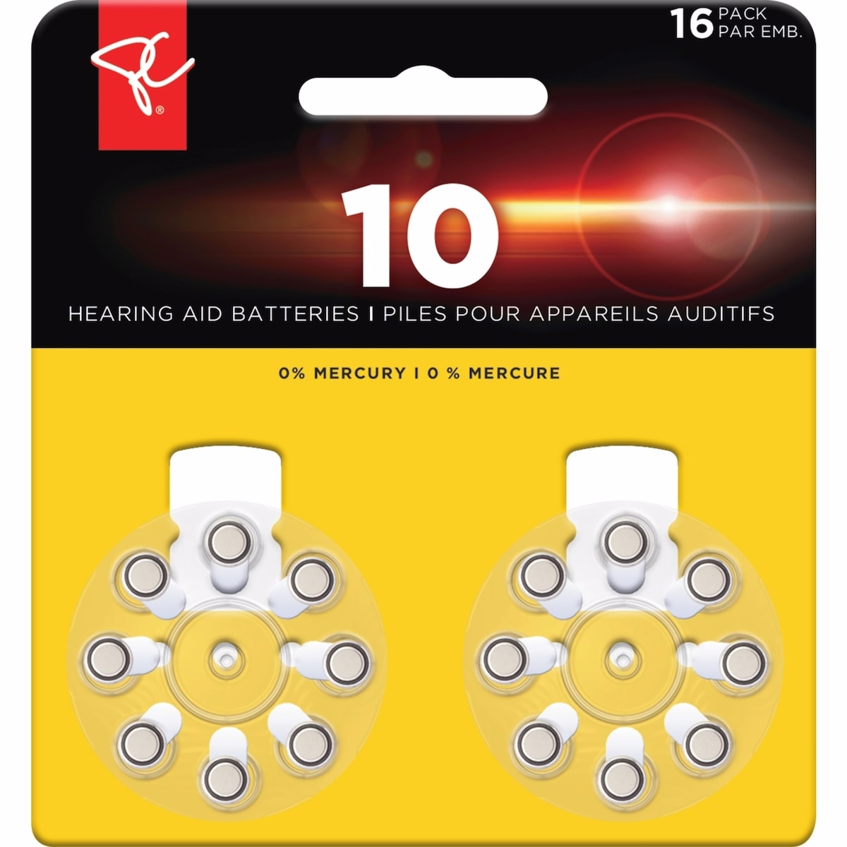 Size 10 Hearing Aid Batteries 16-Pack