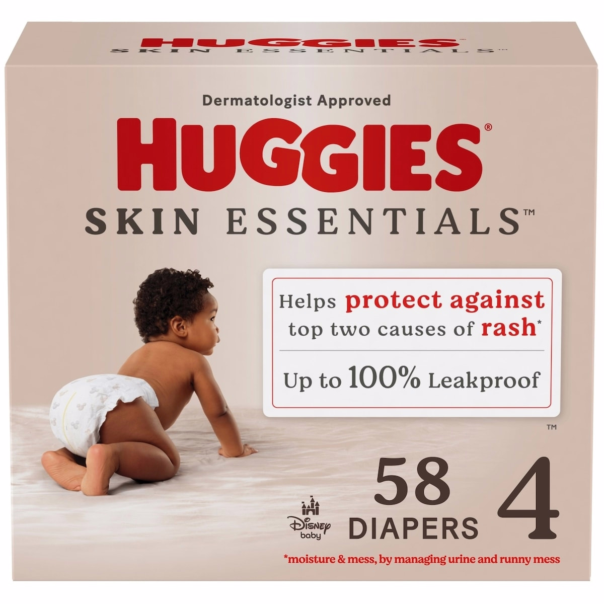 Skin Essentials 尿布，尺寸 4（22–37 磅），58 片裝