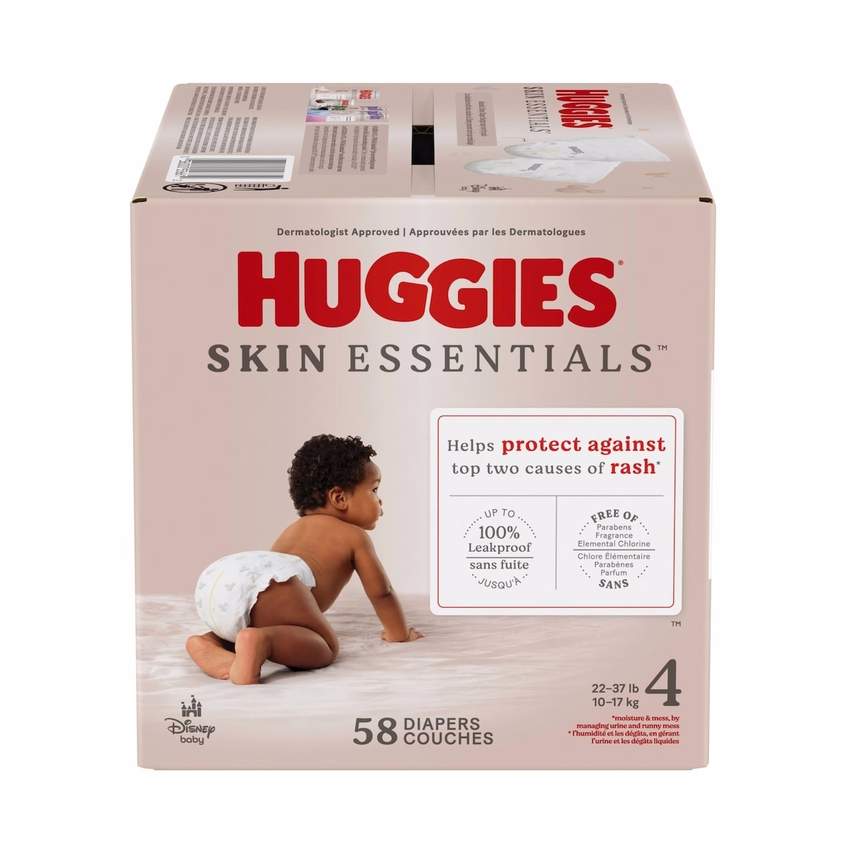 Skin Essentials 尿布，尺寸 4（22–37 磅），58 片裝