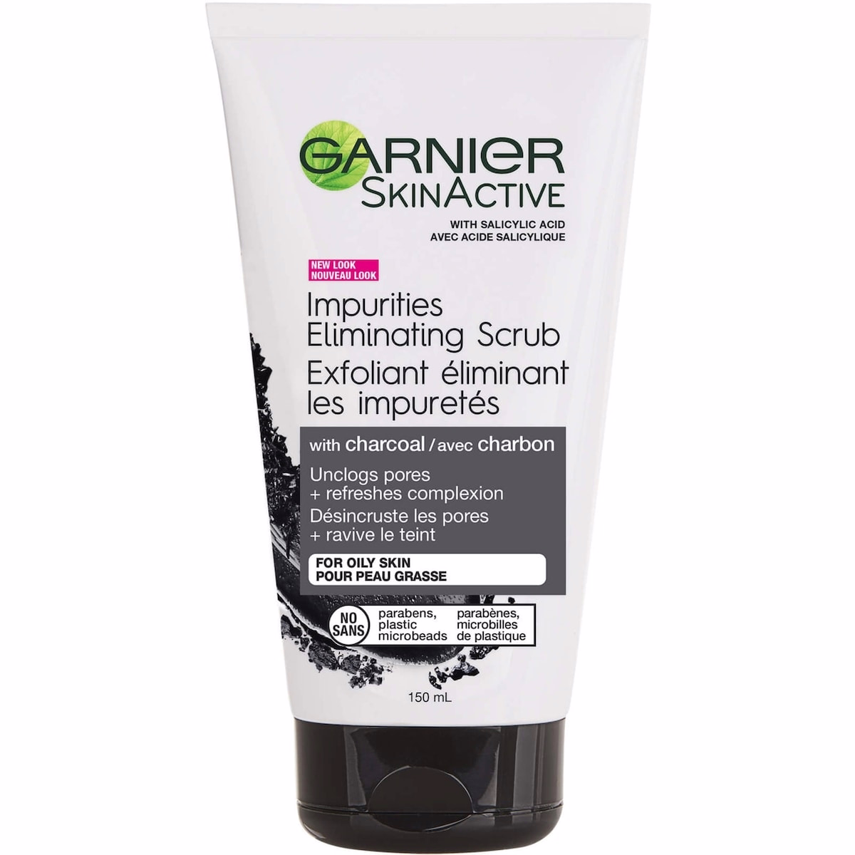 SkinActive 차콜 불순물 제거 스크럽 클렌저 지성 피부용