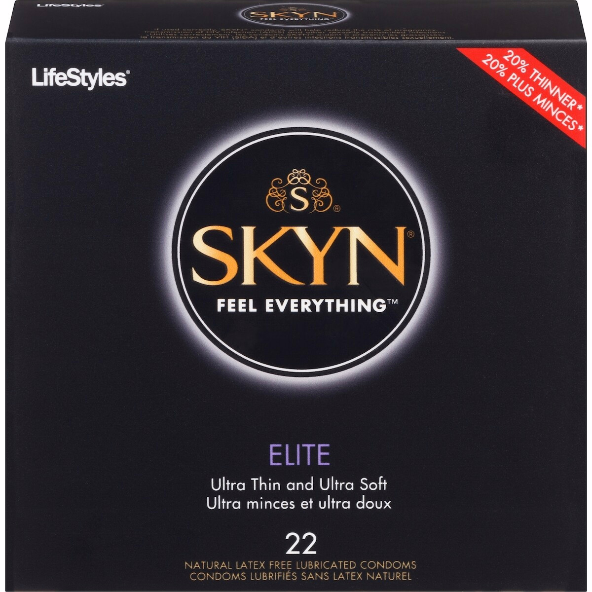 SKYN® Elite 22 Natural Latex Free Lubricated Condoms
