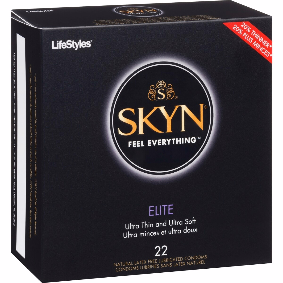 SKYN® Elite 22 Natural Latex Free Lubricated Condoms