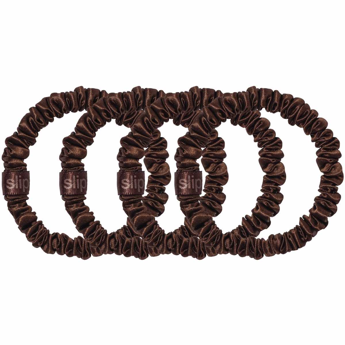 slip pure silk skinny scrunchies - dark brown