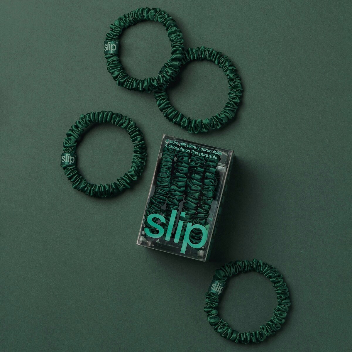 slip pure silk skinny scrunchies - forest slip pure silk skinny scrunchies - forest