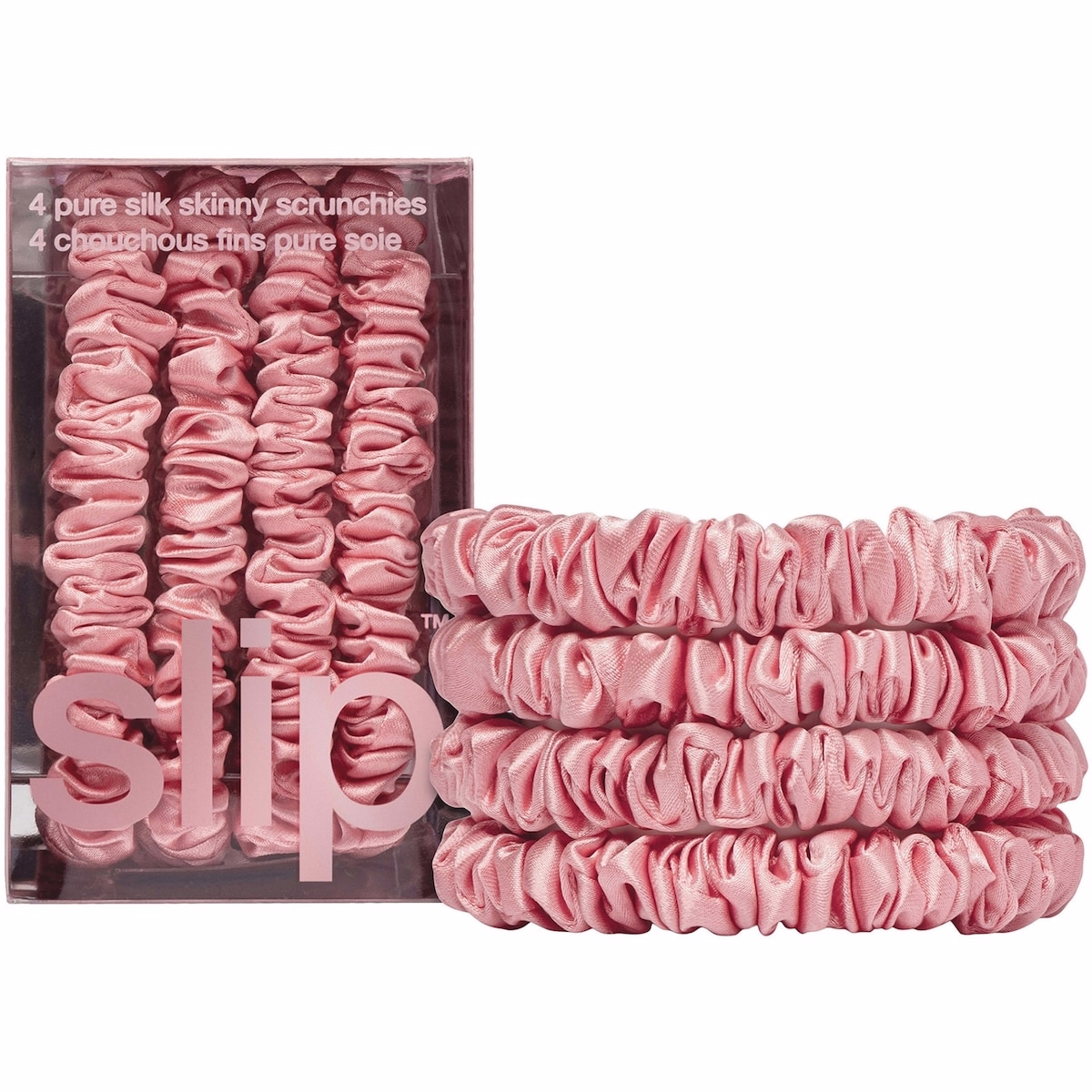 Scrunchies Skinny en soie Pure Slip - Rose