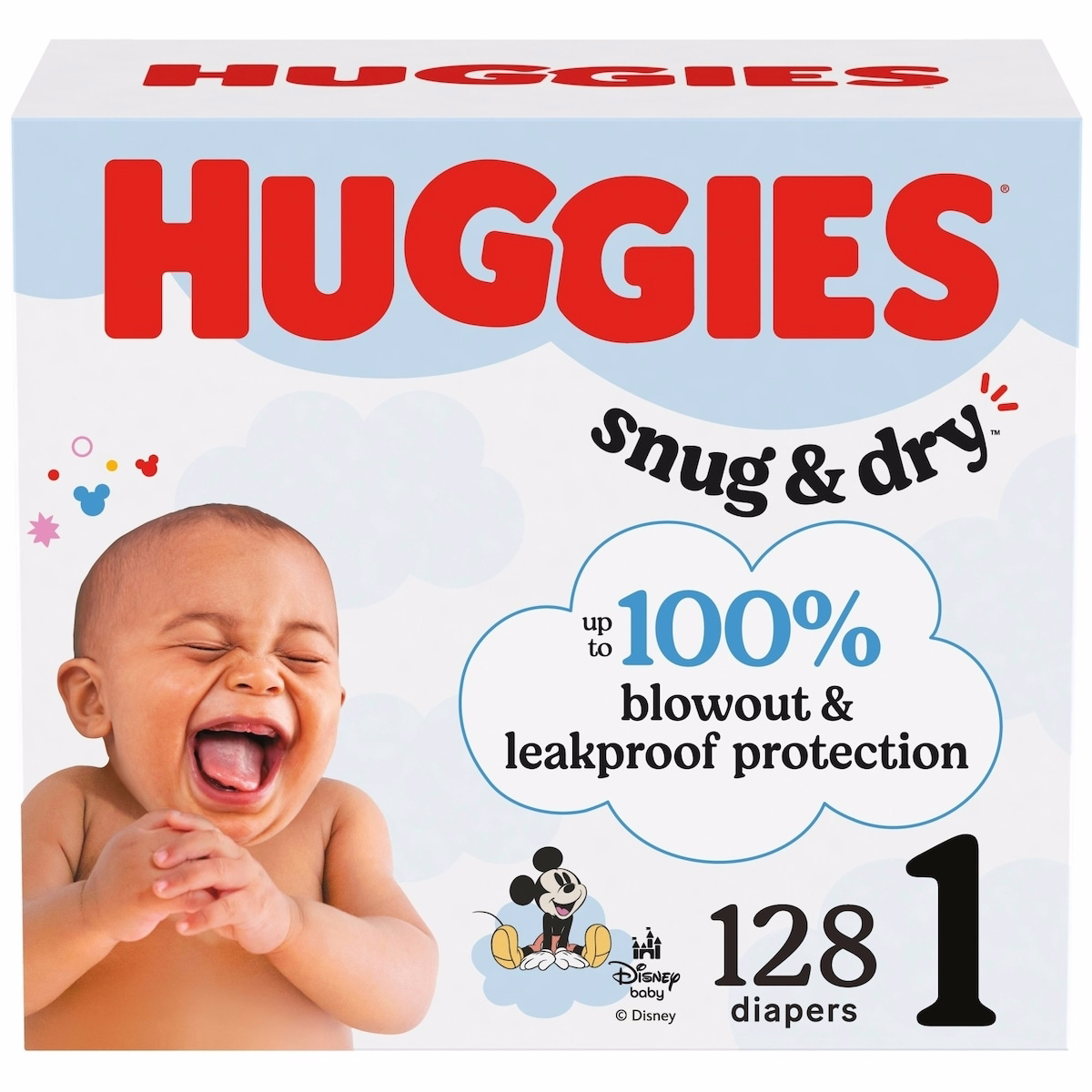 Snug & Dry Baby Diapers, Size 1 (8-14 lbs)