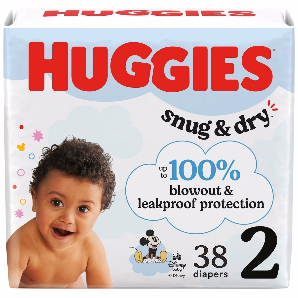 Snug & Dry Baby Diapers, Size 2 (12-18 lbs), 38 Ct