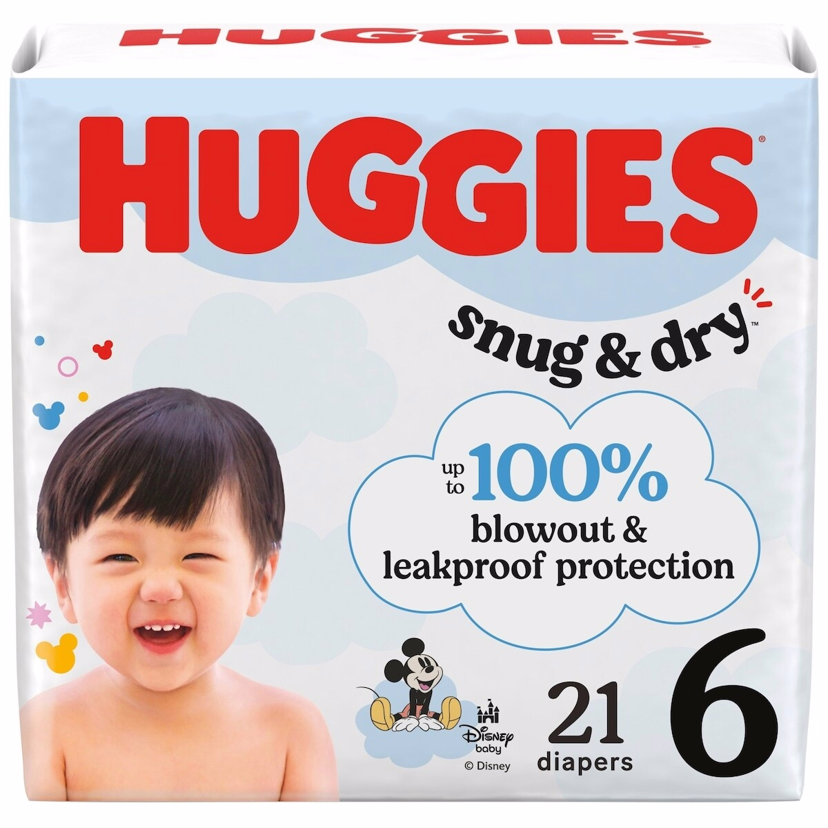 Snug & Dry Baby Diapers, Size 6 (35+ lbs), 21 Ct
