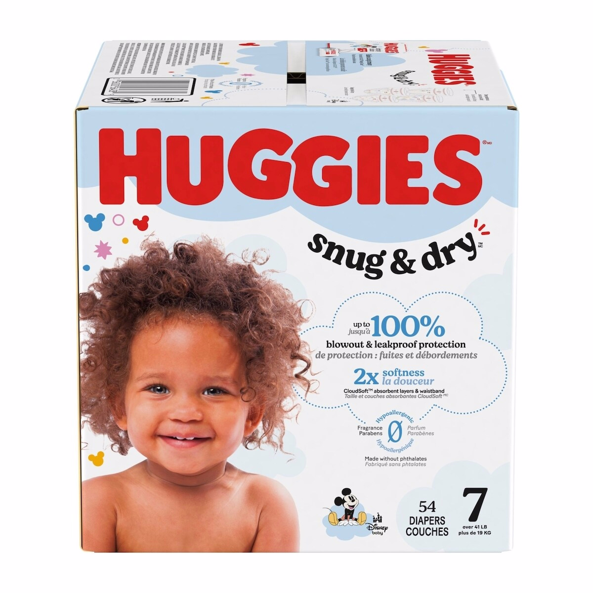 Snug & Dry Baby Diapers, Size 7 (41+ lbs), 54 Ct