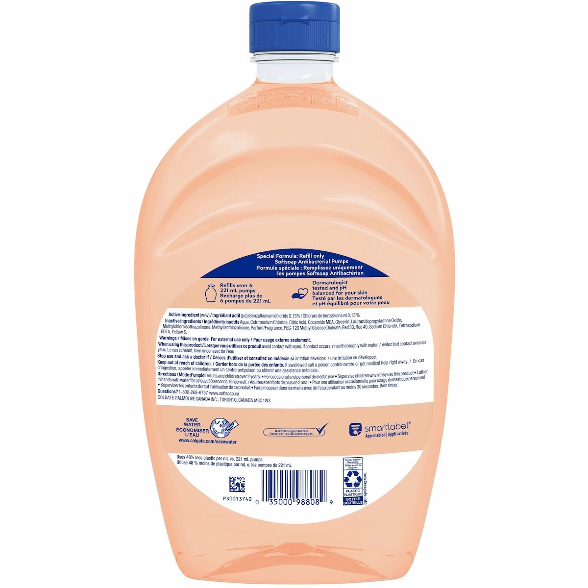 Softsoap Antibacterial Liquid Hand Soap Refill, Crisp Clean - 1.47 L