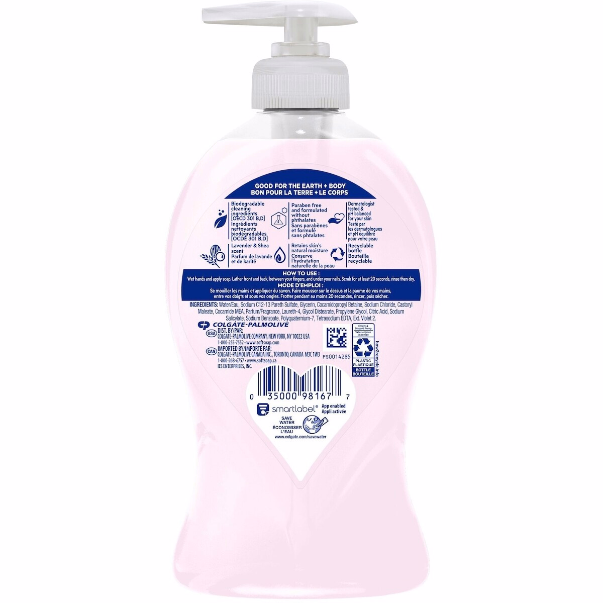 Softsoap 深層保濕液態洗手液，薰衣草與乳木果油 - 332 毫升
