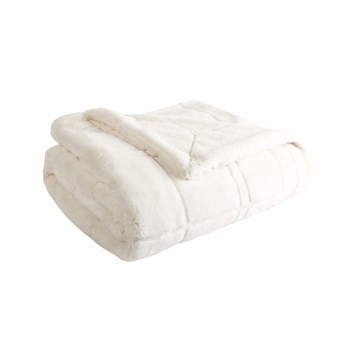 Solid Jacq. Rabbit Fur/Solid Rabbit Fur Throw, Cream