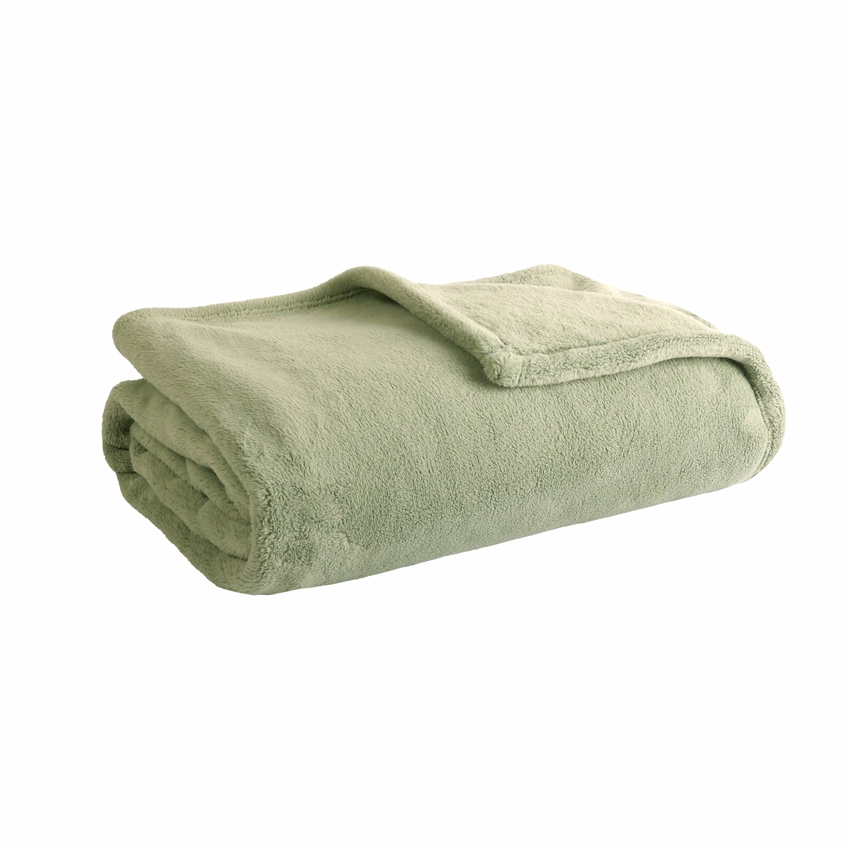 Solid Pony Plush Throw, Pale Green