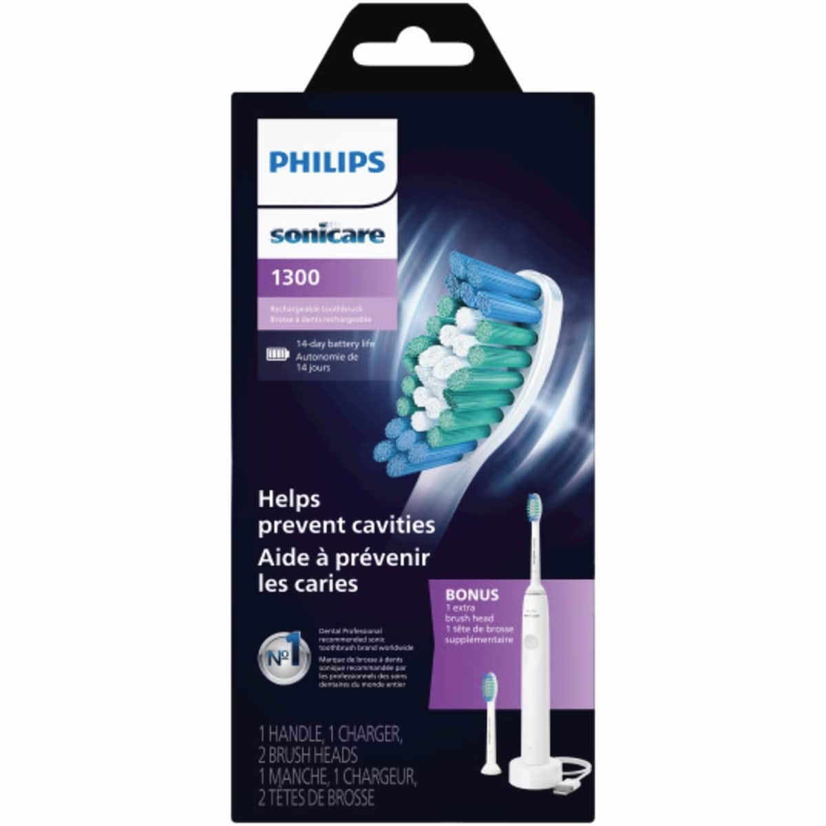 Sonicare 1300 Power Toothbrush, White Grey, HX3642/02