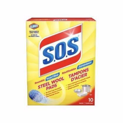 Sos S.O.S Steel Wool Soap Pads, 10 Count
