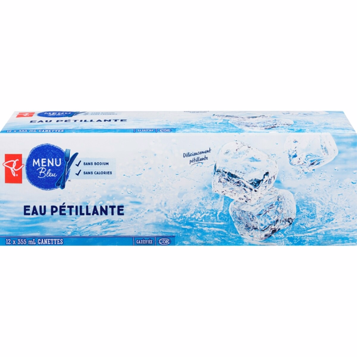 President's Choice スパークリングウォーター 塩分ゼロ ケース 355 mL