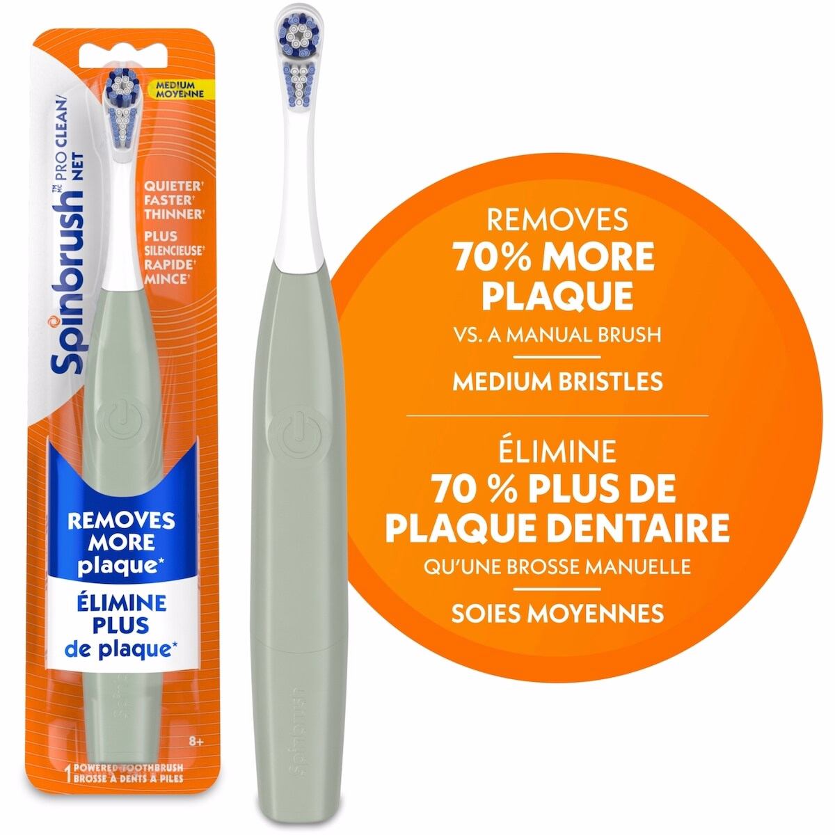 Spinbrush™ PRO CLEAN Battery Toothbrush, Medium