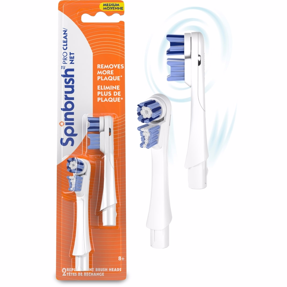 Spinbrush™ PRO CLEAN 交換用ヘッド（中サイズ）