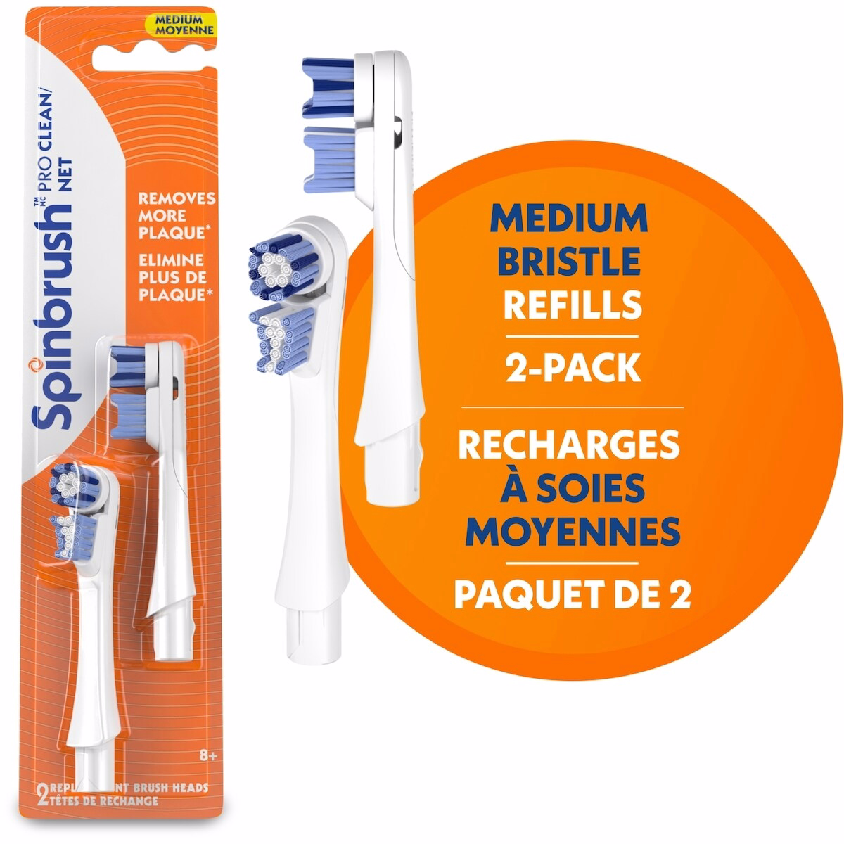 Spinbrush™ PRO CLEAN 交換用ヘッド（中サイズ）