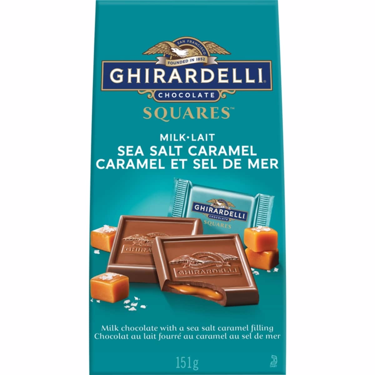 Squares Milk Chocolate With A Sea Salt Caramel Filling