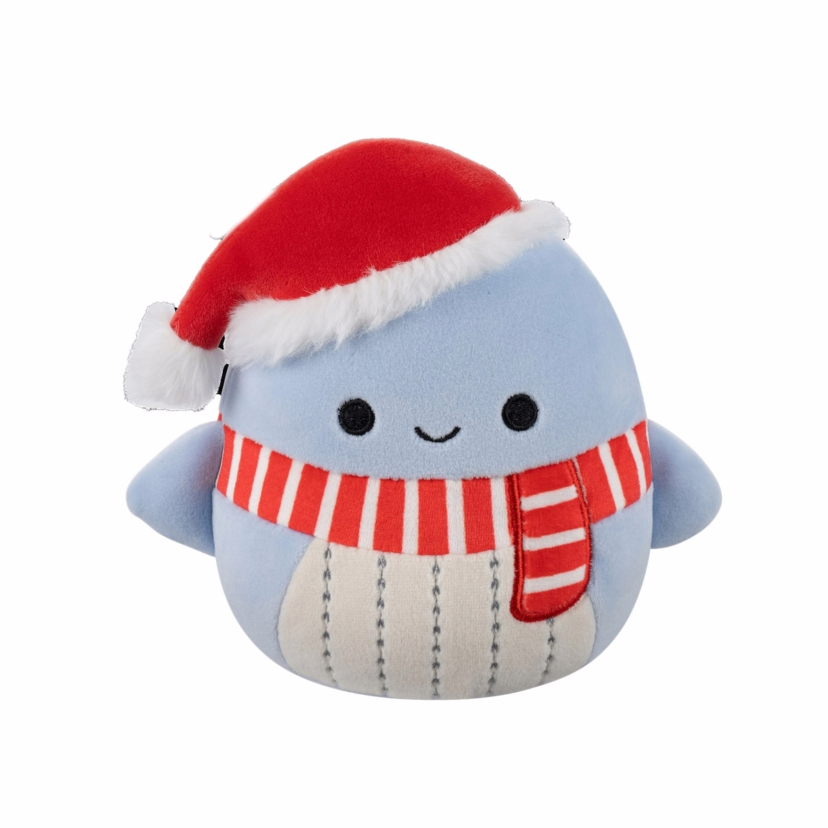Squishmallows 假日 5 吋 毛絨玩偶 Samir 藍色鯨魚，戴聖誕帽
