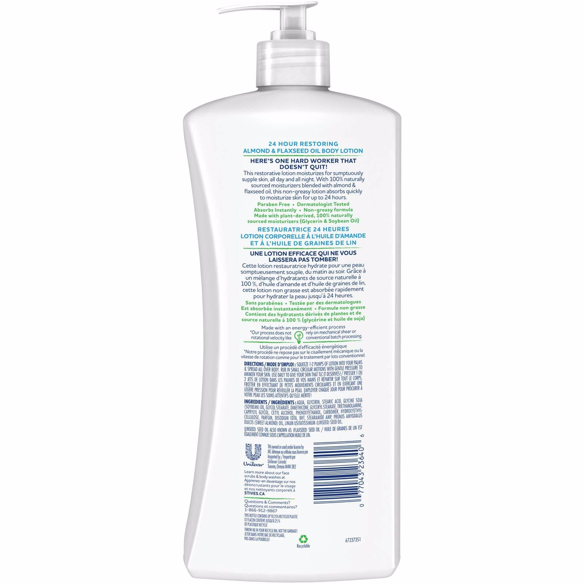 St. Ives 24 Hour Restoring Almond & Flaxseed Oil Body Lotion 600ml