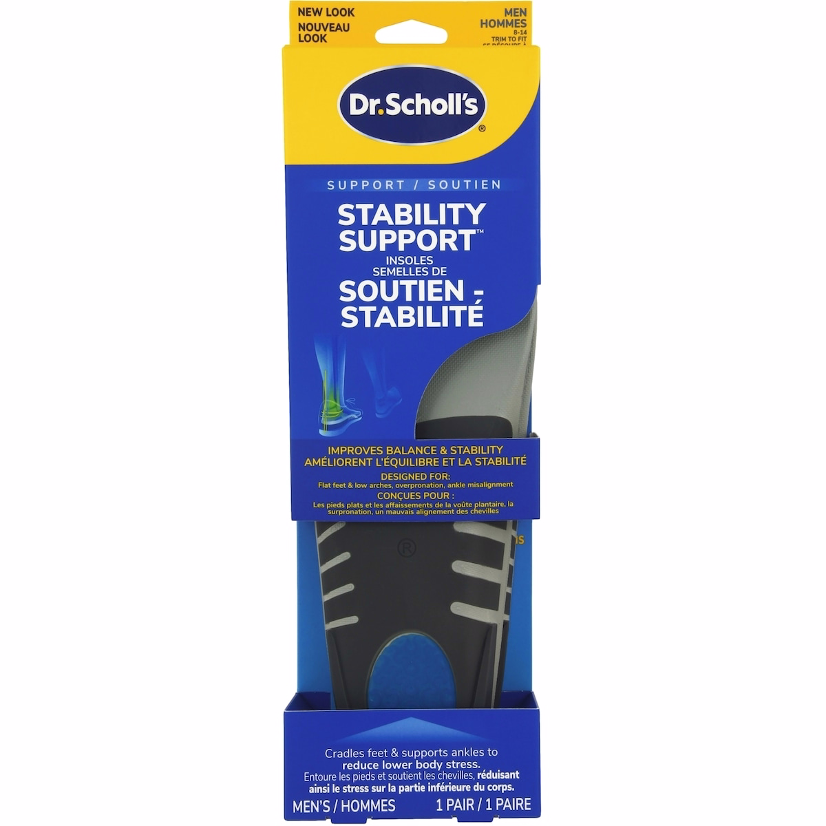 Stability Support Insoles, Men, Size 8-14