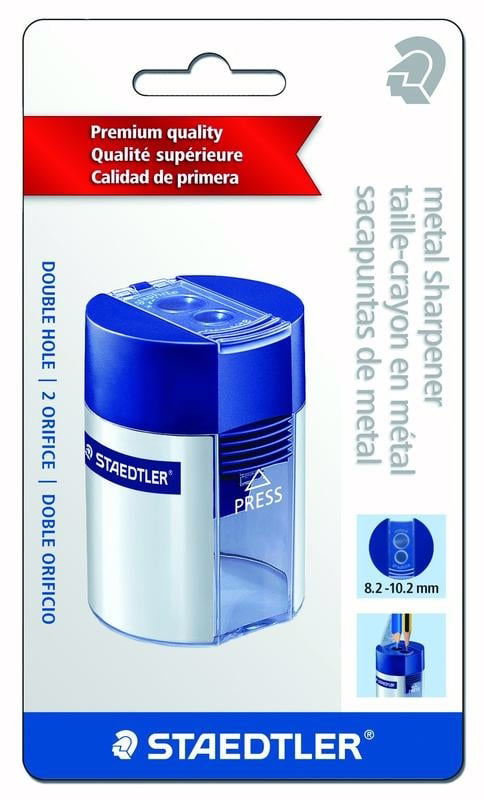 Staedtler Handheld Manual Double-Hole Plastic Sharpener, 1.57