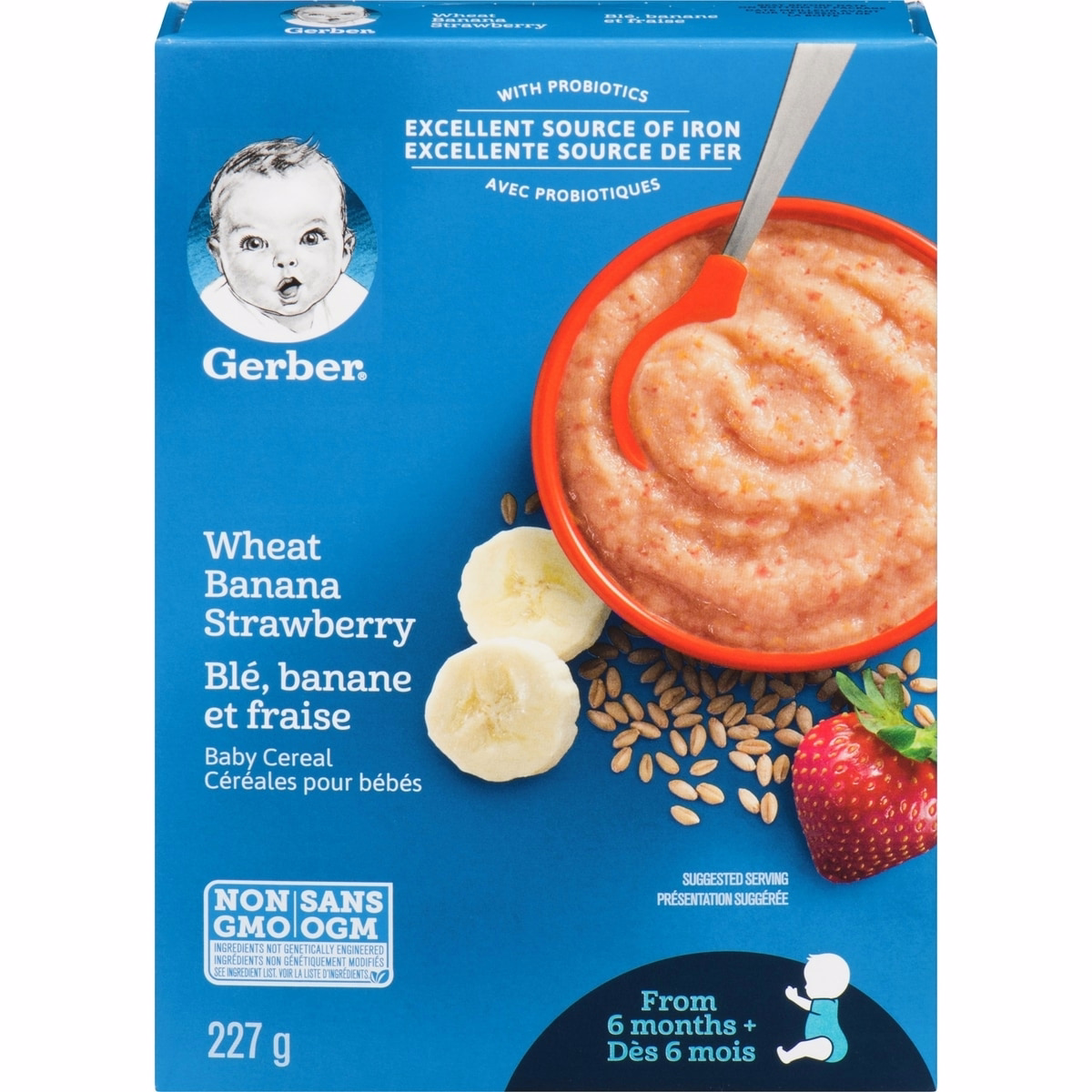 Stage 2 Wheat Banana Strawberry Baby Cereal