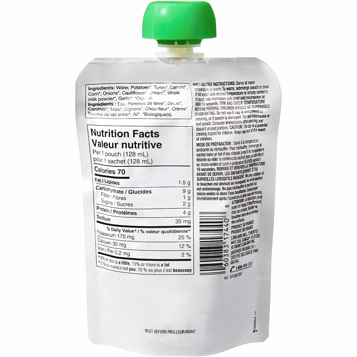 Strained Baby Food  Vegetables & Turkey