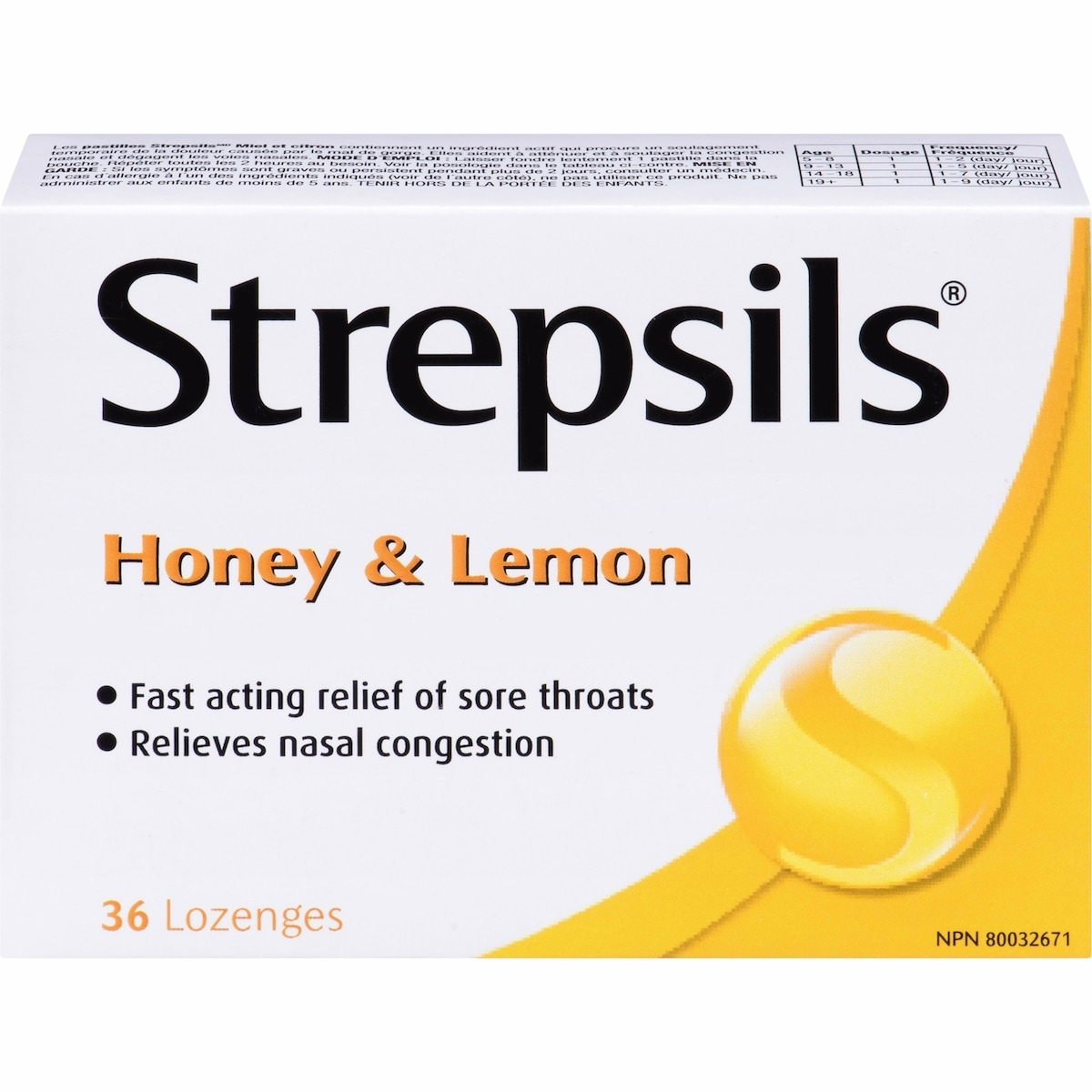 Strepsils® Honey & Lemon, 36 ct