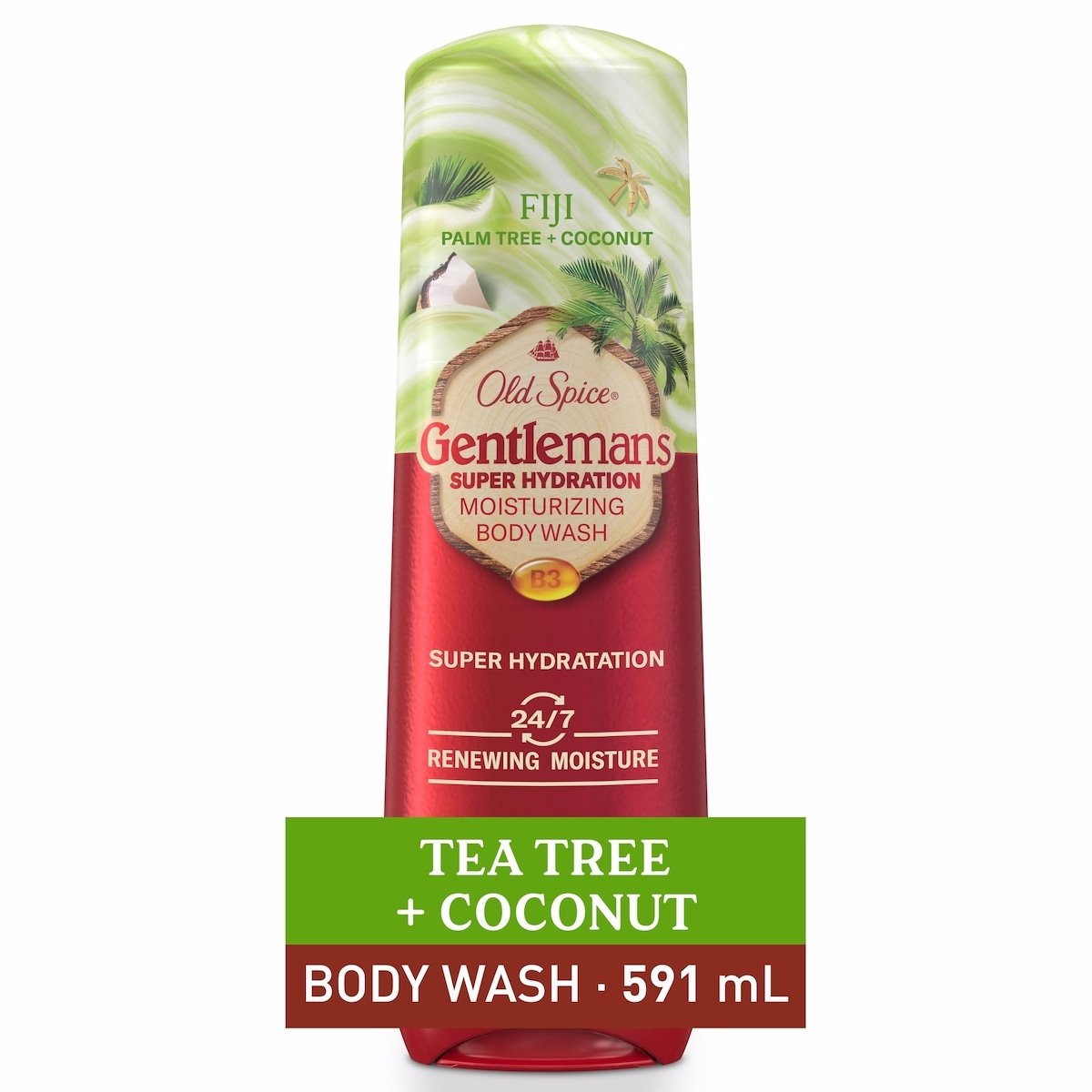 Super Hydration Men's Body Wash, Fiji with Palm Tree + Coconut, 24/7 Renewing Moisture