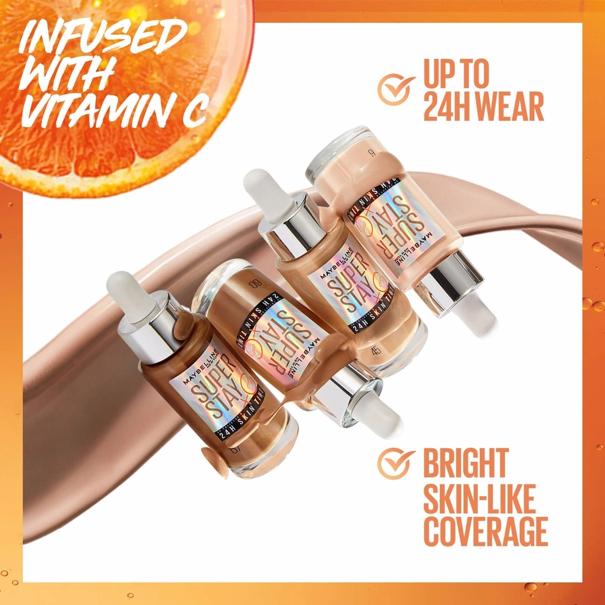 Super Stay Up To 24H Skin Tint Foundation, skin-like coverage, with Vitamin C* Super Stay Up To 24H Skin Tint Foundation, skin-like coverage, with Vitamin C*