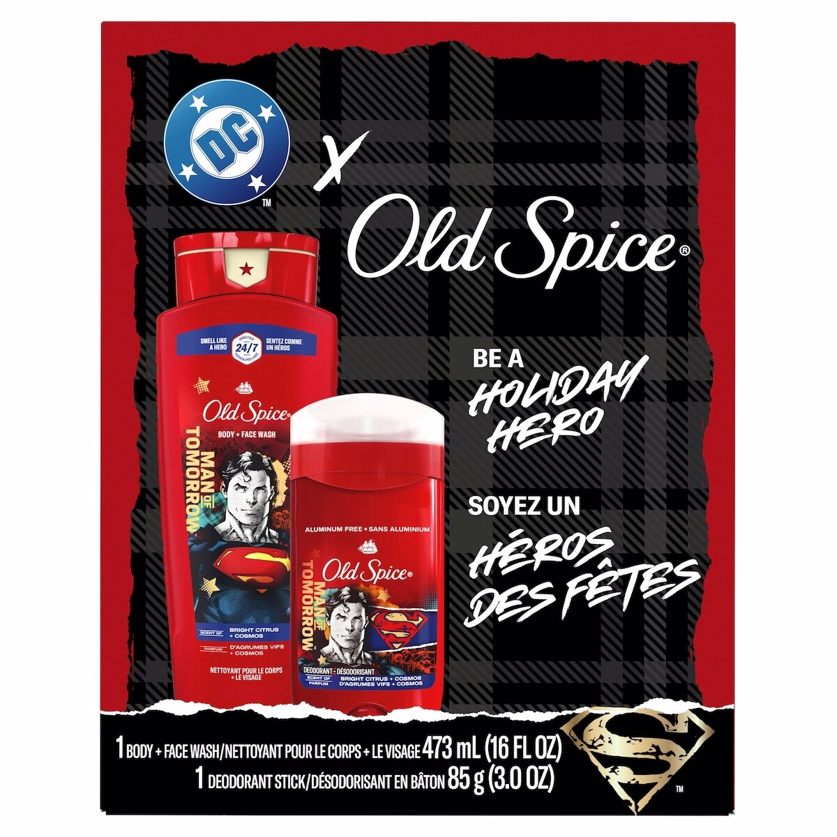 超人禮品組，含 Superman 除臭劑與沐浴露