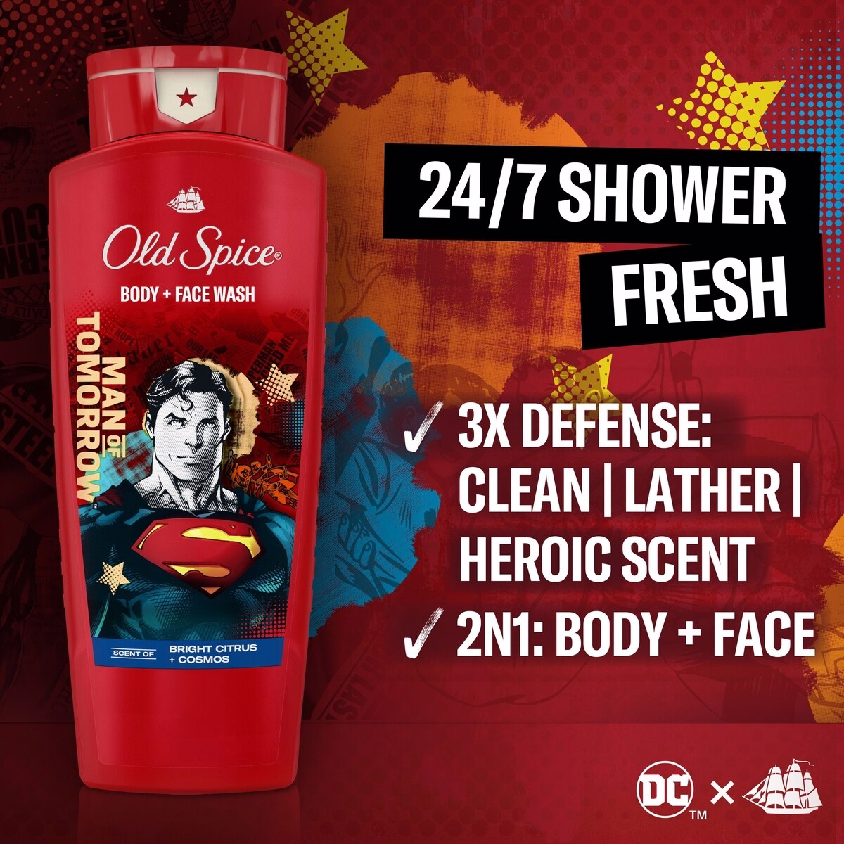 超人禮品組，含 Superman 除臭劑與沐浴露