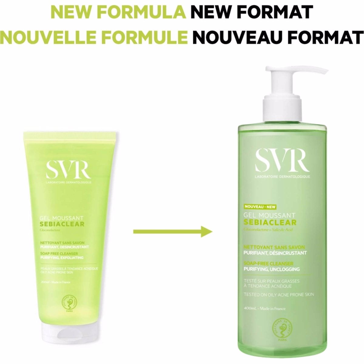 SVR セビアクレール 泡立つジェル洗顔料 400mL