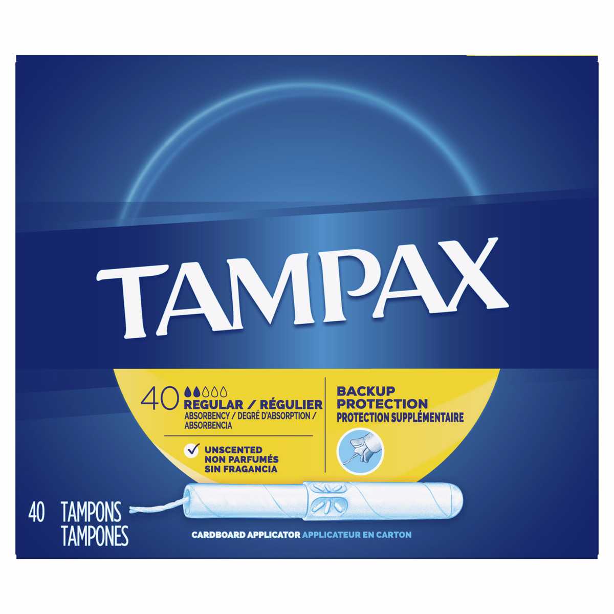 Tampax Cardboard Tampons Unscented Regular - 40.0 Ea