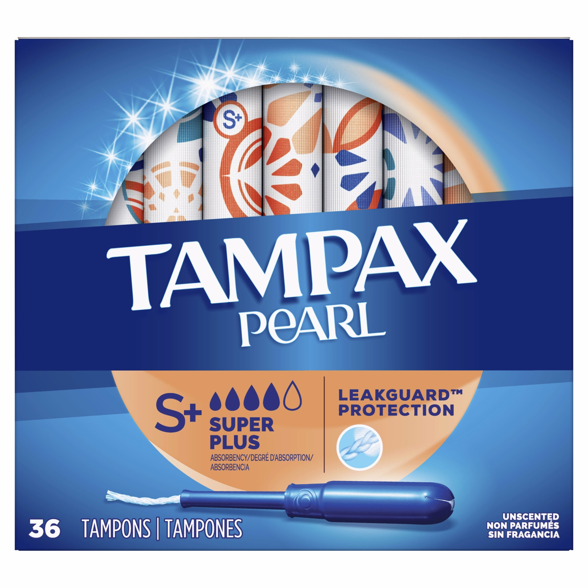Tampax Pearl Tampons Super Plus Absorbency Unscented, Super Plus - 36.0 Ea