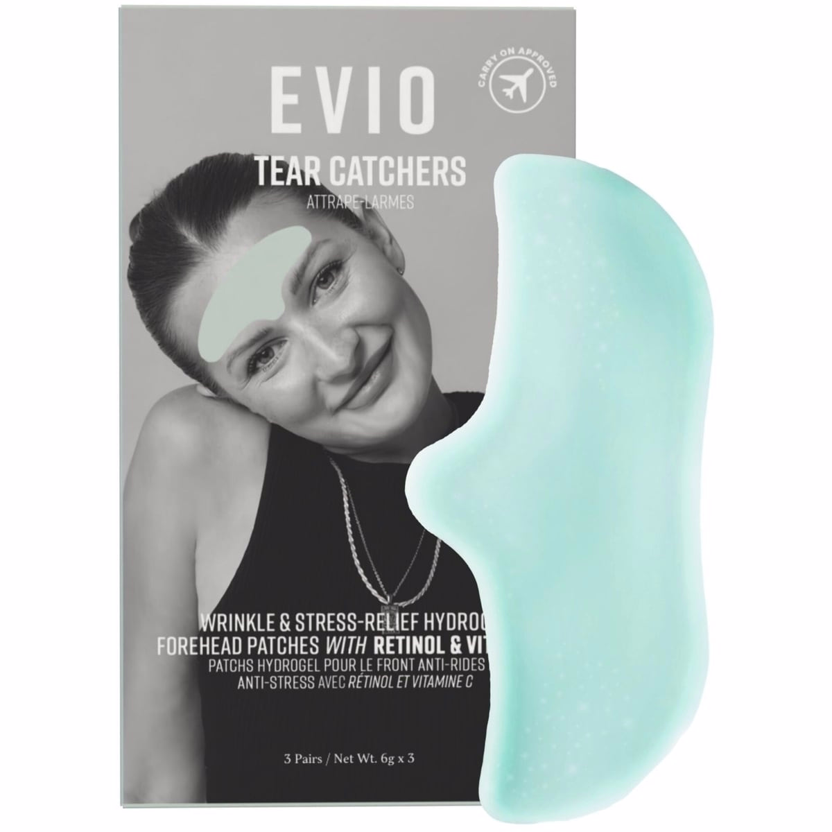 Tear Catchers Wrinkle
& Stress-Relief 水凝膠額頭療法貼片，含 視黃醇與 維生素C - 3件裝